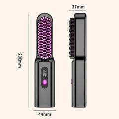 Portable USB Heated Hot Comb – Thermostatic Travel Hair Straightening Brush