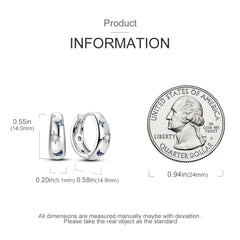 925 Silver Hoop Earrings for Women – Zircon Heart & Star Drops