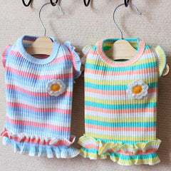 Flower Dog Dress 🌸 Cooling Summer Outfit for Small Dogs & Cats