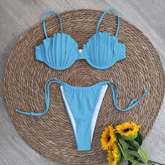 Sexy Shell Micro Brazilian Bikini – Women’s Thong Swimsuit Set