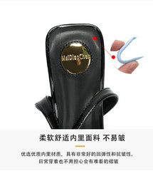 Slope heel, fish mouth, empty sandals, patent leather ankle buckle strap, stylish, sexy, shallow mouth,comfortable women's shoes