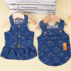 Luxury Denim Dog Dress 👗 Designer Summer Outfit for Small Dogs & Cats