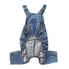 Dog Denim Jumpsuit – Cotton Puppy Outfit for Small & Medium Dogs & Cats