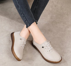 New 100% genuine leather fashionable casual walking loafers and lightweight sports shoes for women