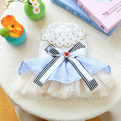 Small Puppy Summer Dress – Cute Bowknot Outfit for Wedding & Birthday Parties
