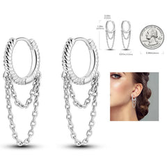925 Silver Hoop Earrings for Women – Zircon Heart & Star Drops