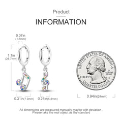 925 Silver Hoop Earrings for Women – Zircon Heart & Star Drops