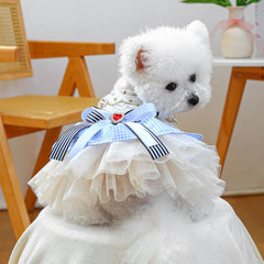 Small Puppy Summer Dress – Cute Bowknot Outfit for Wedding & Birthday Parties