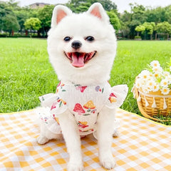 Princess Dog Dress 🍓 Cute Strawberry Summer Outfit for Small Dogs & Cats