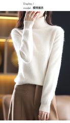 Women’s 100% Mink Cashmere Turtleneck Sweater