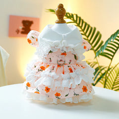 Floral Spring Pet Dress 🌼 Idyllic Princess Skirt for Dogs & Cats