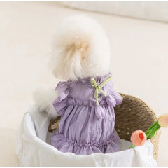 Tulip Pleated Summer Pet Dress 🌷 Princess Outfit for Small & Medium Dogs