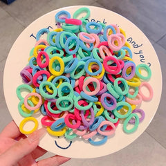 100/200PCS Colorful Nylon Elastic Hair Bands for Girls & Women