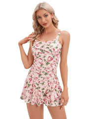 Floral Plus-Size Swim Dress – Women’s Shaping One-Piece Swimsuit 2025