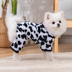 Fleece Dog Hoodie Jumpsuit – Warm Winter Pet Coat for Small Dogs & Cats