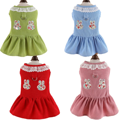 Corduroy Dog Dress – Sleeveless Summer Outfit for Small Dogs & Puppies (XS)