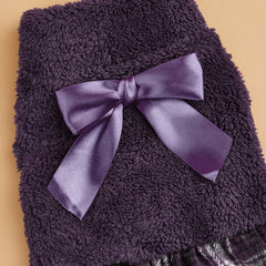 Plaid Dog Dress – Warm Bowknot Costume for Small Dogs & Cats