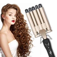 3-in-1 Reversible Triple Barrel Hair Waver – Deep & Small Wave Curling Iron
