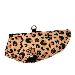 🐾 Leopard Print Winter Dog Jacket – Waterproof Pet Coat for Small Dogs