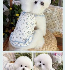 Pet Floral Tutu Dress – Mesh Layered Skirt for Small Dogs & Puppies