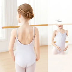 Girls Cotton Camisole Ballet Leotard – Sleeveless U-Back Bodysuit