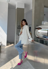 2024 Spring New Brand Woman Slingback Shoes Fashion Bowknot Ladies High Heels Elegant Pointed Toe Slip on Sandal Mules D110