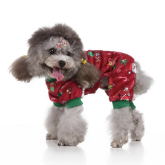 Christmas Winter Dog Pajamas – Warm Pet Clothes for Small Dogs & Cats