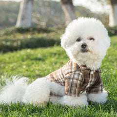 Summer Plaid Pet Shirt – Cotton Vest for Small Dogs
