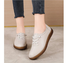 New 100% genuine leather fashionable casual walking loafers and lightweight sports shoes for women