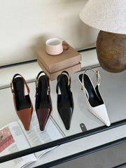 Aneikeh 2025 Summer New Band Women Pumps Shoes Fashion Shallow Slip On Slingback Sandals Thin High Heel Dress Sexy Pumps Shoes