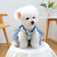 Luxury Princess Pet Dress – Fancy Spring/Summer Outfit for Small Dogs & Cats