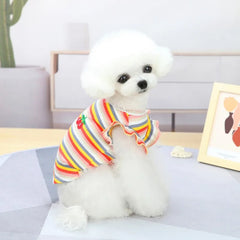 Striped Ruffle Pet Dress – Sweet Summer Vest Outfit for Small Dogs & Cats
