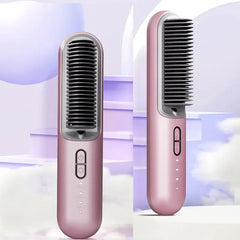Wireless Hot Comb Straightening Brush – Negative Ion Cordless Anti-Scald Hair Styler