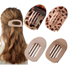 Fashion Oval Leopard Flat Hair Clips for Women