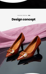 CHCH Women's High Heels New 4cm Black Simple Business Women's Shoes Evening Party