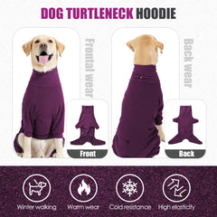 Windproof Fleece Dog Jumpsuit – Warm High Collar 4-Leg Winter Outfit for Large Dogs