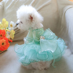 Green Fairy Pet Wedding Dress 💚 Mesh Tutu Princess Outfit for Dogs & Cats