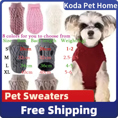 Small Dog Knitted Sweater – Autumn Winter Warm Pet Clothes