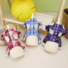Plaid Summer Dog Dress 🎀 Lightweight Skirt Outfit for Small & Medium Dogs