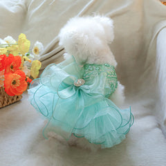Green Fairy Pet Wedding Dress 💚 Mesh Tutu Princess Outfit for Dogs & Cats