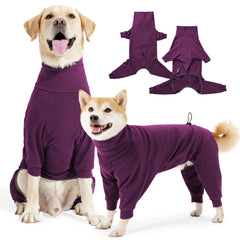 Winter Fleece Dog Jumpsuit for Large Dogs – Windproof 4-Leg Warm Overalls Adjustable High Collar