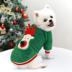 Christmas Dog Hoodie – Warm Winter Elk & Santa Pet Costume for Small & Medium Dogs