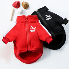 Baseball Dog Jacket 🧢 Warm Winter Sweatshirt for Small & Medium Dogs