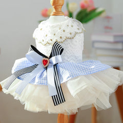 Small Puppy Summer Dress – Cute Bowknot Outfit for Wedding & Birthday Parties