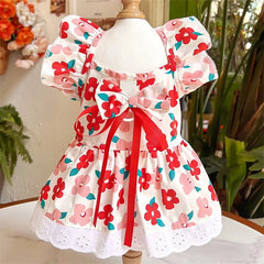Sweet Princess Pet Dress – Bowknot Summer Outfit for Small Dogs & Cats