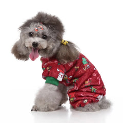 Christmas Winter Dog Pajamas – Warm Pet Clothes for Small Dogs & Cats