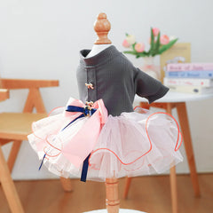 Fancy Bowtie Pet Dress – Luxury Summer Outfit for Dogs & Cats