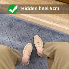 New 2025 Soft Bottom Tassel Lock Buckle High Top Loafers Women's round Toe Mid Heel Comfortable Leather Shoes Leisure Style