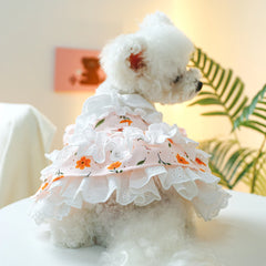 Floral Spring Pet Dress 🌼 Idyllic Princess Skirt for Dogs & Cats