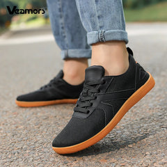 Minimalist Shoes for Men Women Wide Toe Barefoot Zero Drop Shoes Casual Artificial Leather Lightweight Walking Sneakers